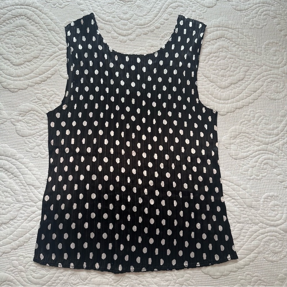 Jaipur Y2K Polka Dot Tank Top. Medium. Black and White. - Picture 4 of 5